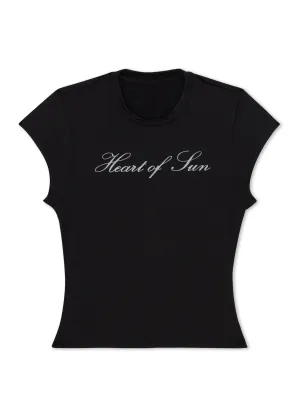 Original Heart of Sun Baby Tee ?? Black NonIrritatingSeams Moisture Wicking Technology