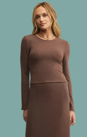 Reflective Trim Details StretchFabric Demure Cropped Long Sleeve