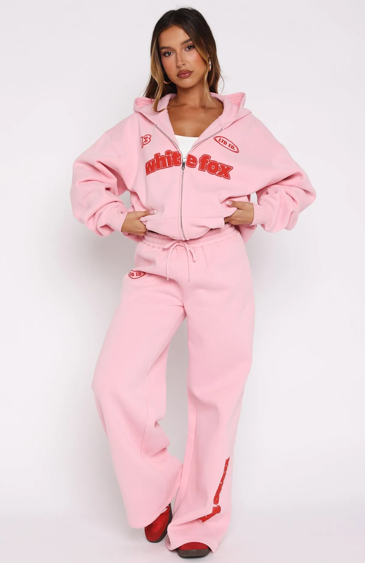 Soft touch finish Ready To Go Wide Leg Sweatpants Pink