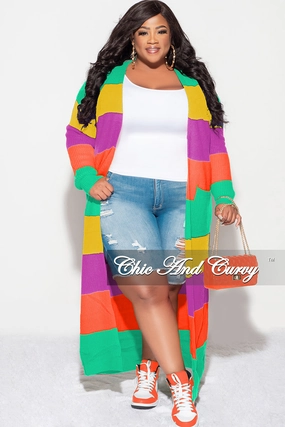Final Sale Plus Size Knit Sweater Duster Green Mustard Purple and Orange Cozy Essentials quick dry