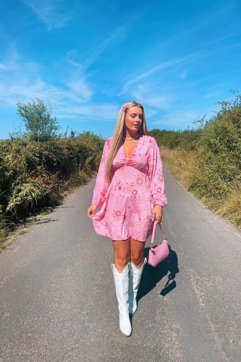 BambooBlend Temperature Control Fabric Estella Mini Tea Dress - Pink