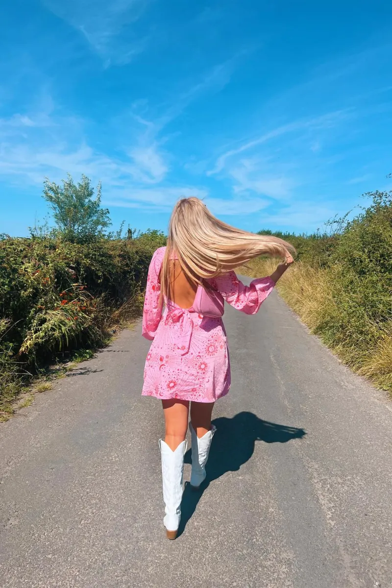 Estella Mini Tea Dress - Pink Loose Tee NonFadeFinish