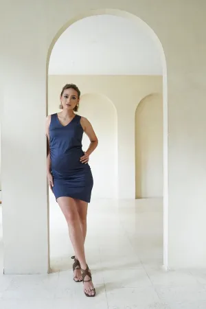 Estelle Maternity Dress   (Midnight Blue)