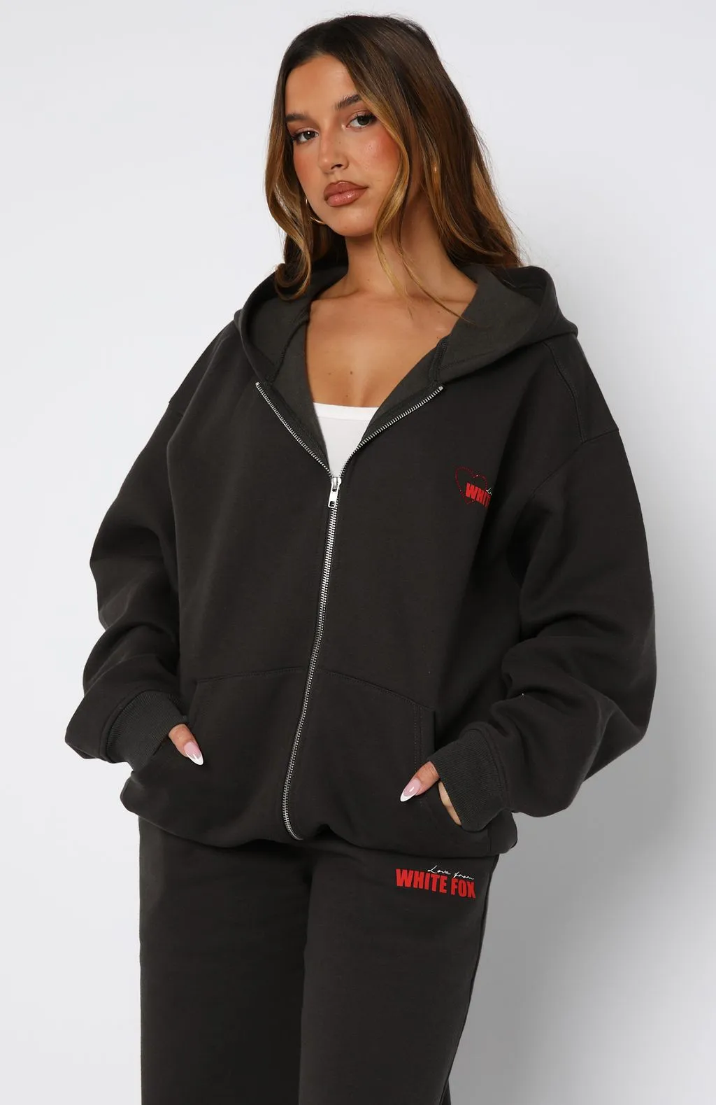 Soft Stretch StretchWeave Fabric Best You've Ever Had Zip Front Hoodie Charcoal
