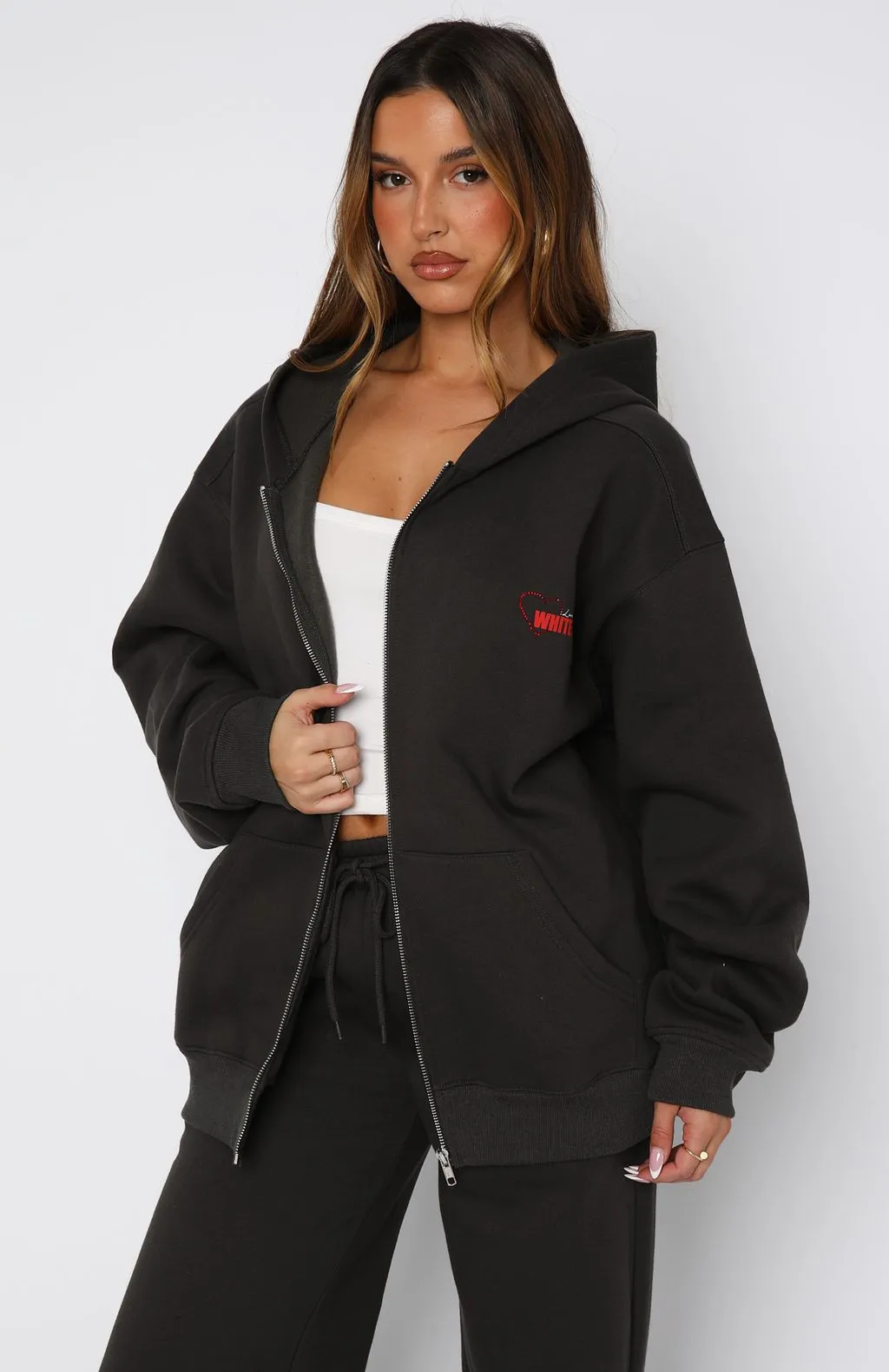 Best You've Ever Had Zip Front Hoodie Charcoal Elegant Look