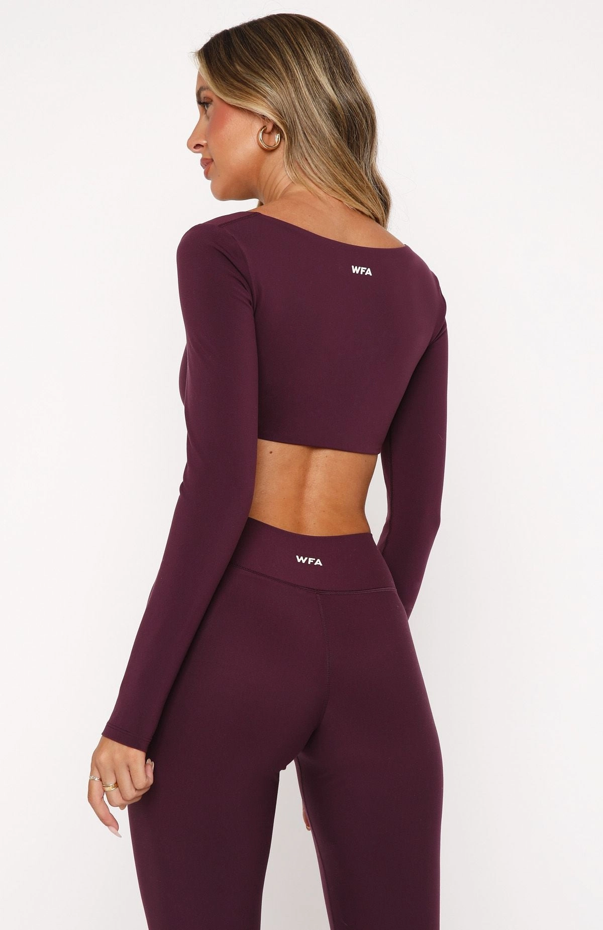 Thriving Long Sleeve Crop Plum Bamboo Derived Material Quick Access Slit