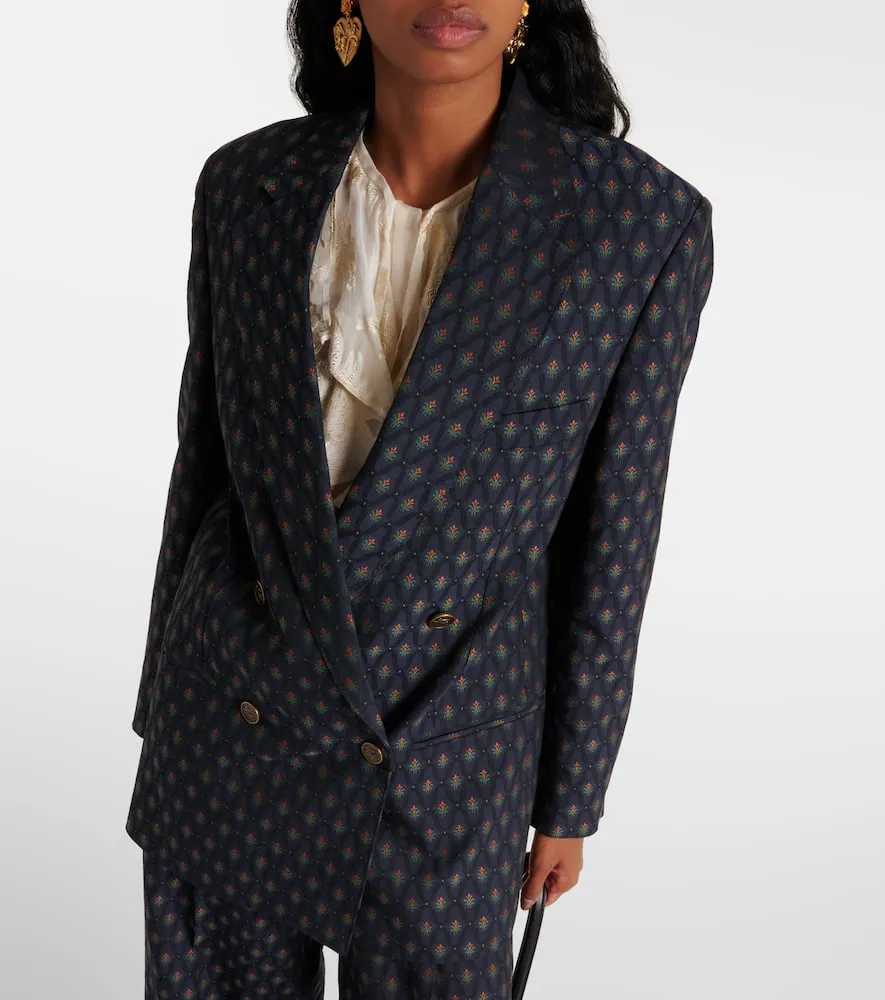 Etro Printed wool and cotton blazer