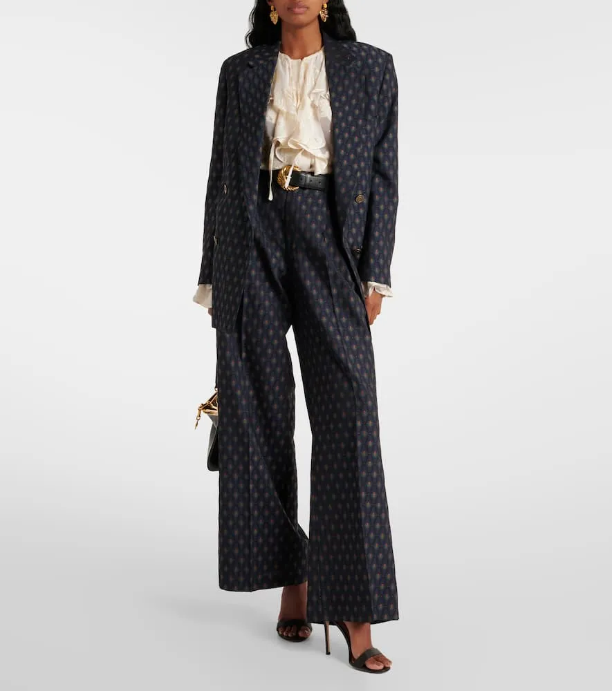Etro Printed wool and cotton blazer
