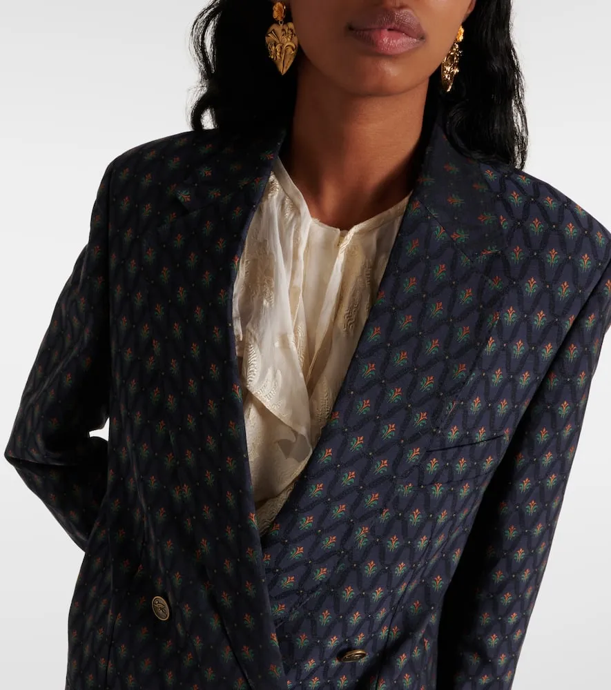 Etro Printed wool and cotton blazer