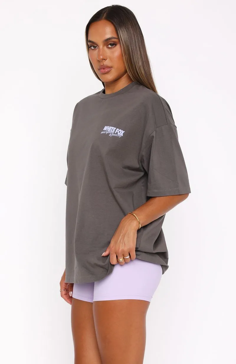 Biodegradable material Everything Is Peachy Oversized Tee Charcoal