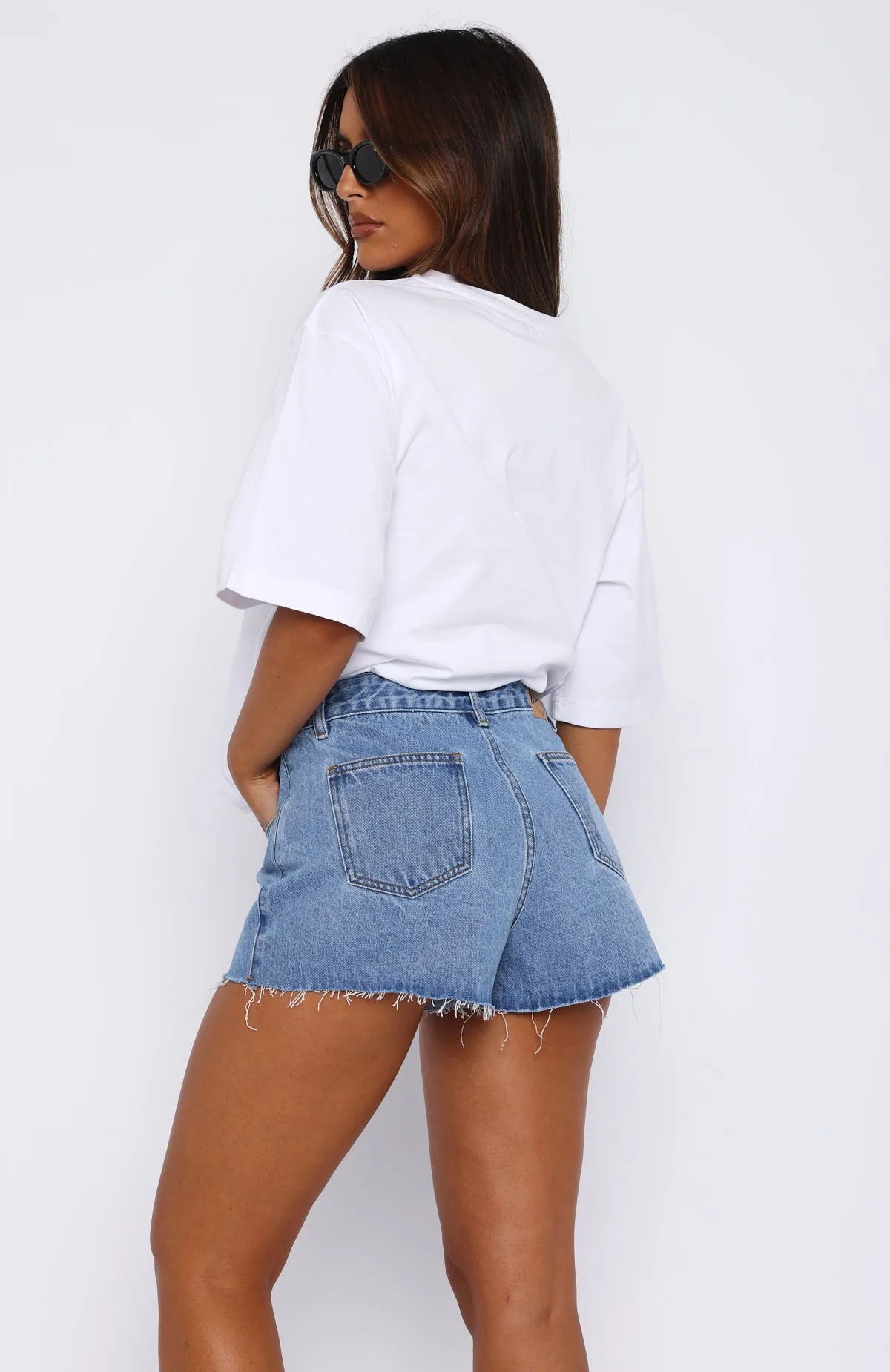 Take Me Home Denim Shorts Mid Blue Wash All Season Wear