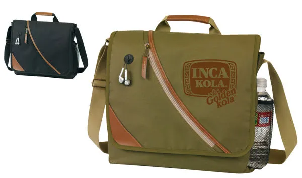 Executive Messenger Bag for Men Water Resistant 14"W x 12.5"H x 3.5"G  (BC129)