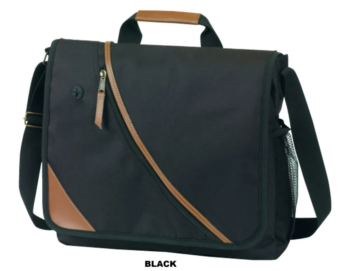Executive Messenger Bag for Men Water Resistant 14"W x 12.5"H x 3.5"G  (BC129)