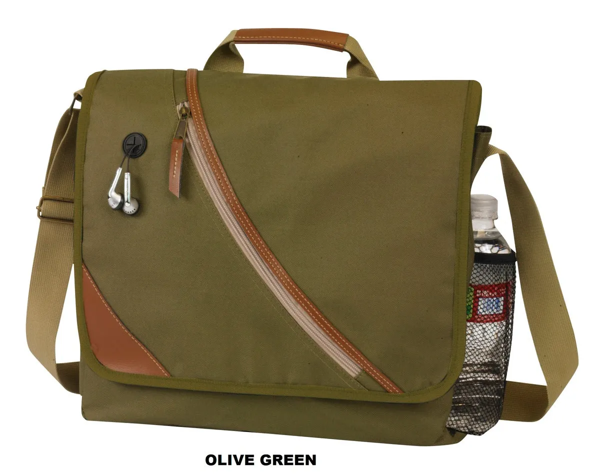 Executive Messenger Bag for Men Water Resistant 14"W x 12.5"H x 3.5"G  (BC129)