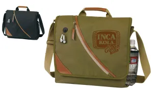 Executive Messenger Bag for Men Water Resistant 14"W x 12.5"H x 3.5"G  (BC129)