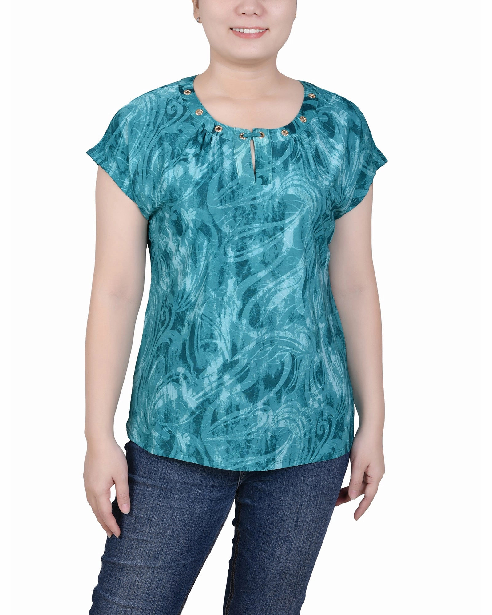 Temperature control Stylish Look Extended Sleeve Top With Grommets