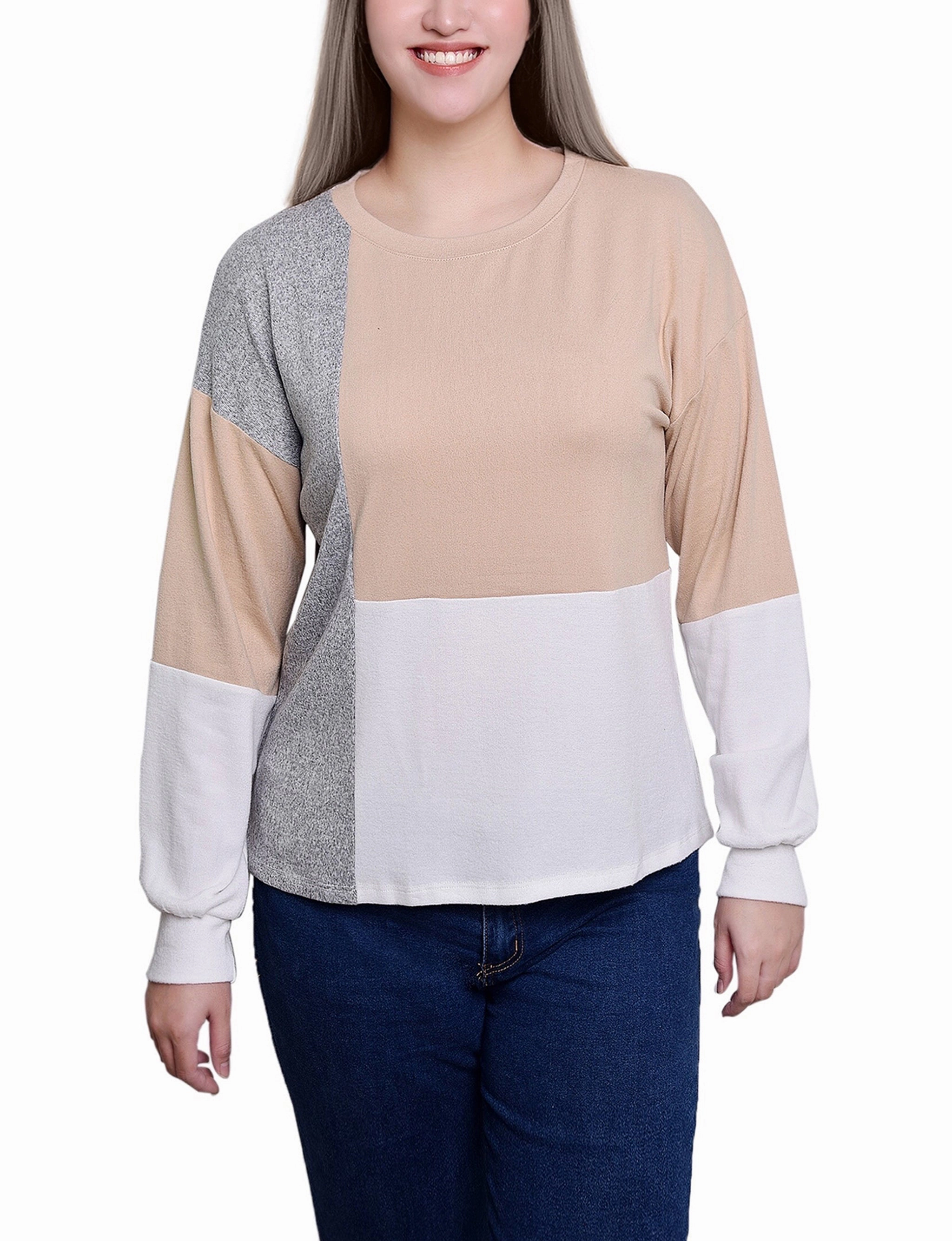 PlushLining Minimalist Design Petite Color-Blocked Top