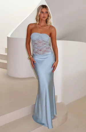 Fall In Love With You Strapless Maxi Dress Sky Blue Daily Wear SustainableBlend