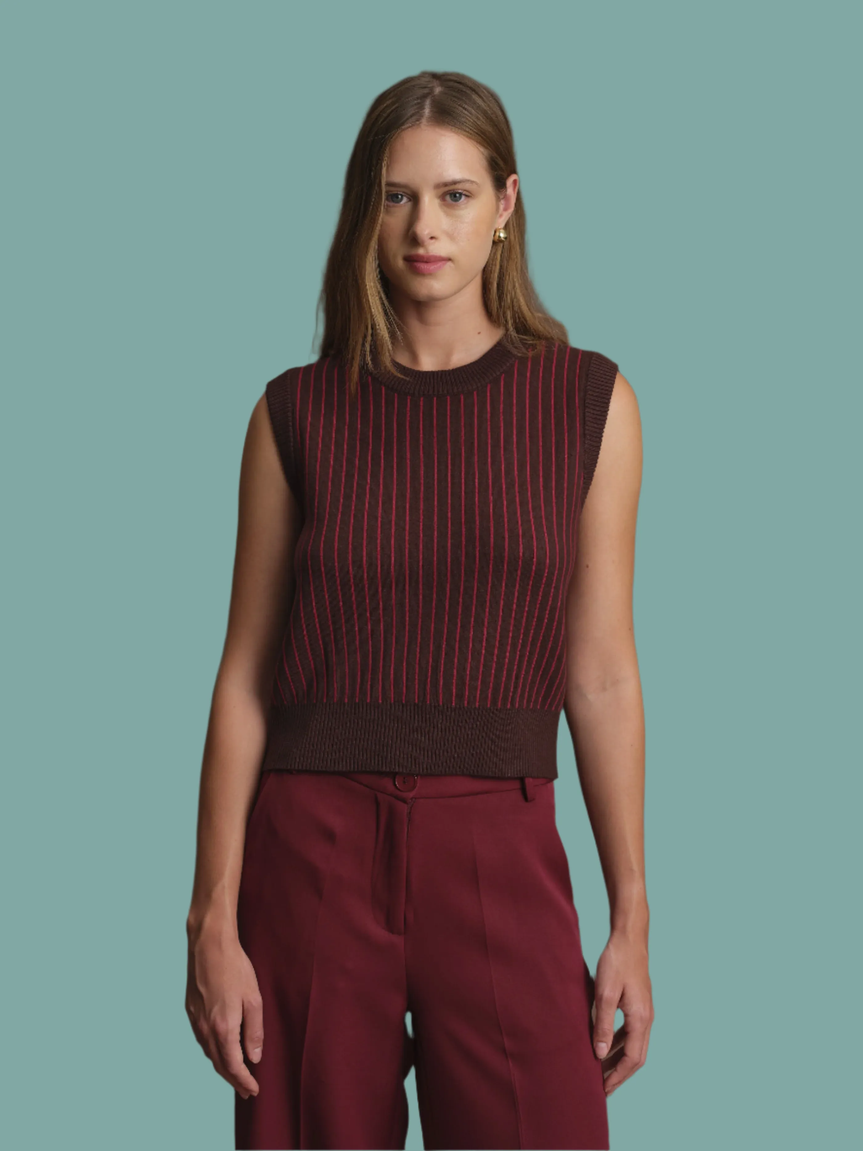 Heat Retention Technology Comfortable Drape Bruce Knit Vest