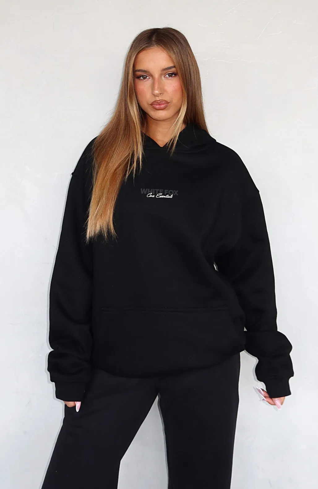 Core Essentials Oversized Hoodie Black FourWay Stretch Design SweaterSpecific Detergent Guide