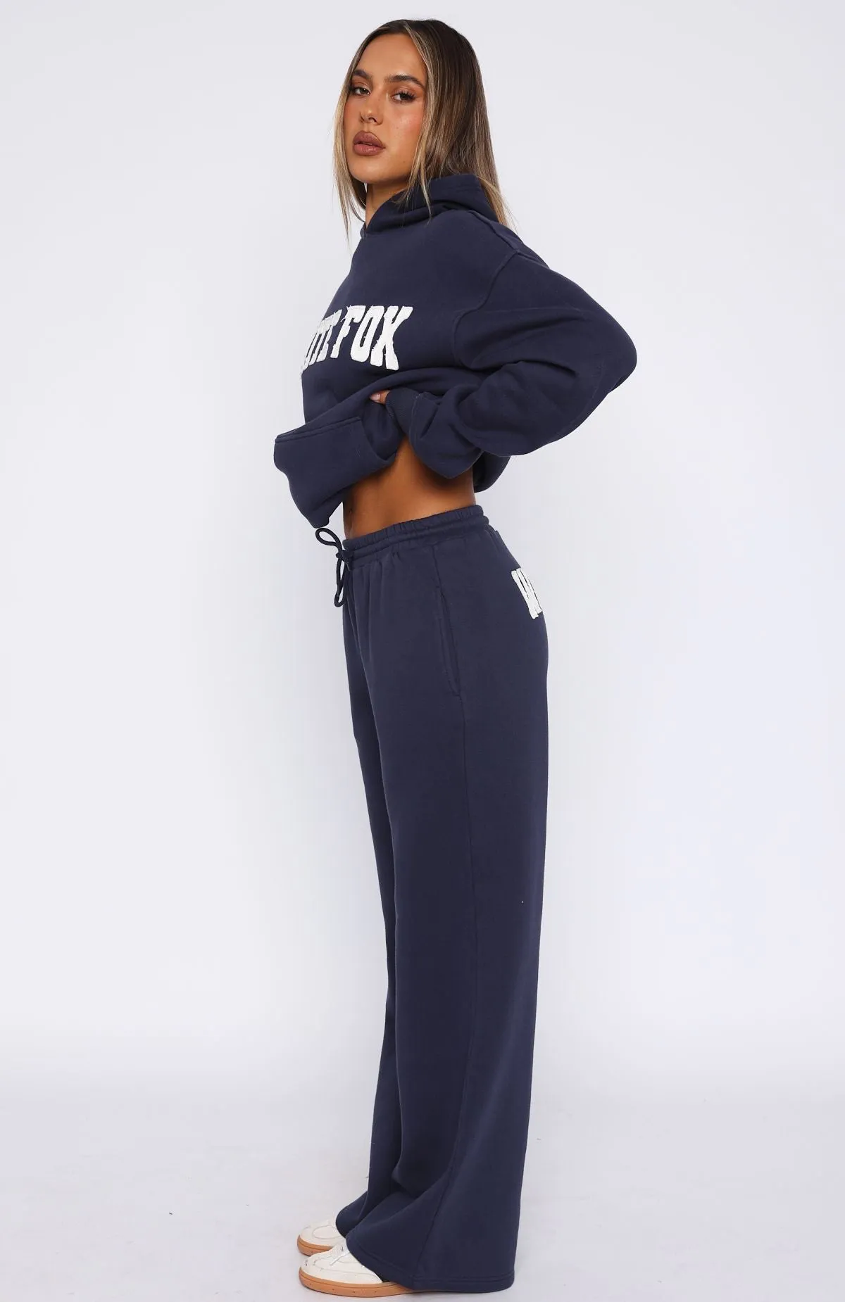Daily Layers Shout It Out Wide Leg Sweatpants Navy