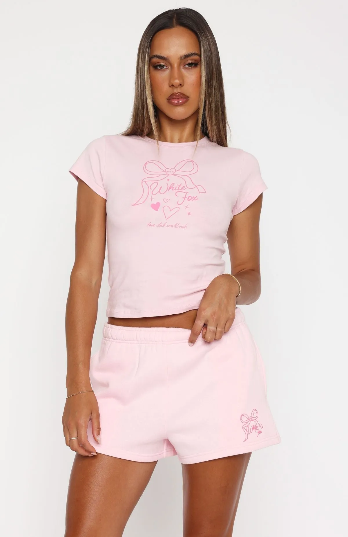 Love You Forever Baby Tee Pink Recycled Polyester Blend