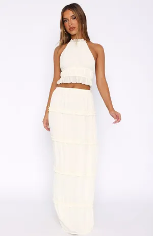 No Contact Maxi Skirt Off White Vibrant Flow Sleek Flow