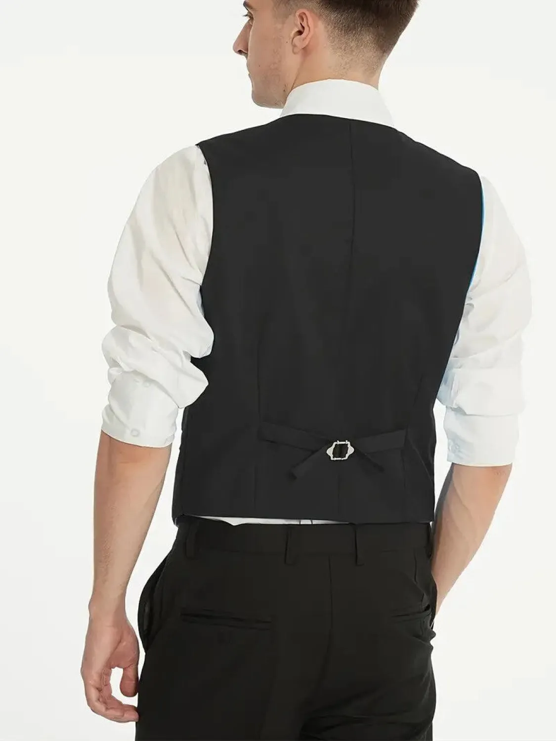 Fashion Men's Suit 3 Piece Peak Lapel Flat Tuxedo Wedding (Blazer Vest Pants)
