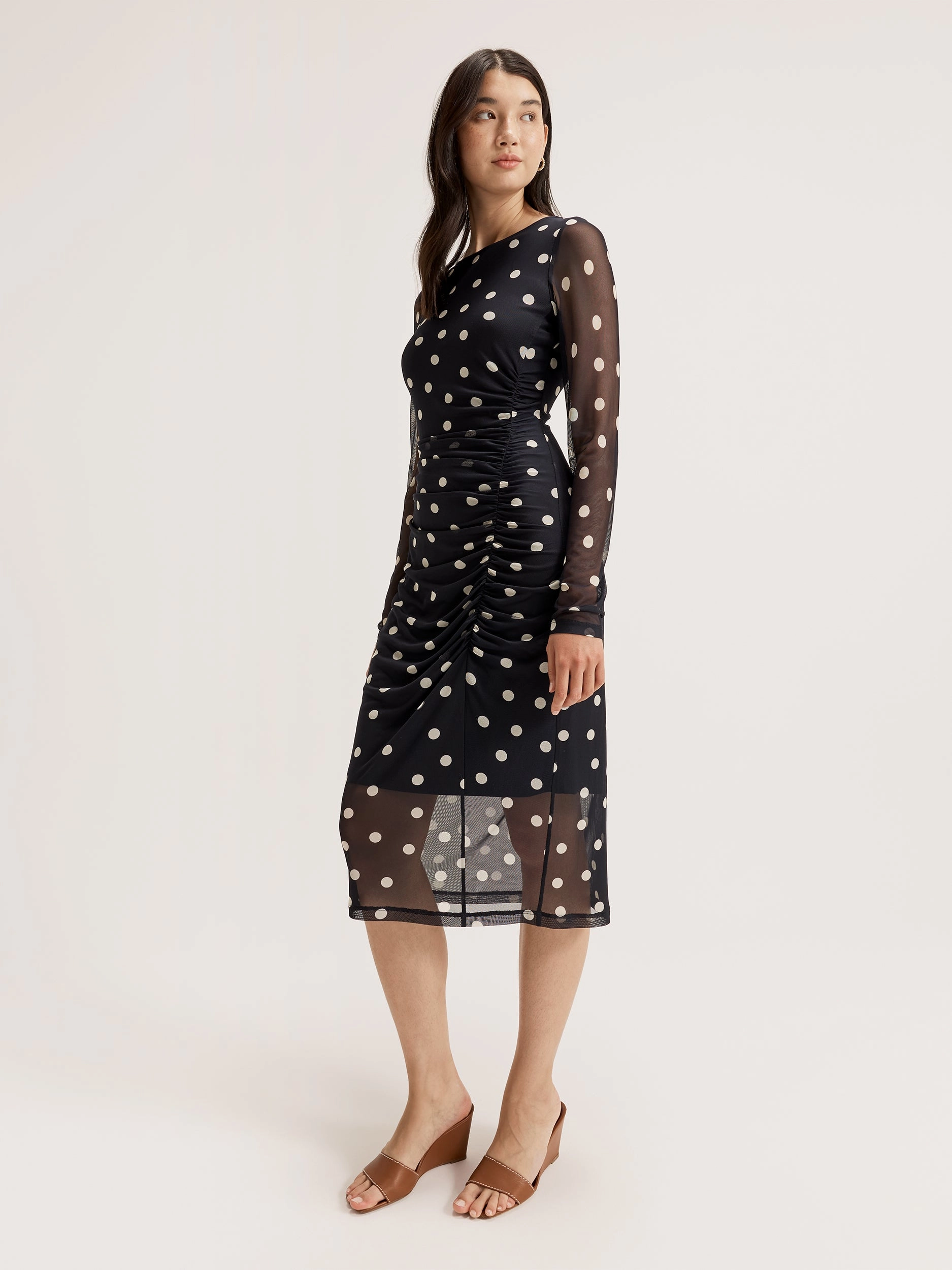 Joy Spot Mesh Dress Flow Line Flowing Design