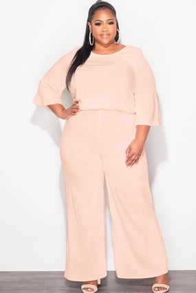 BreathableMeshLining No Pinch Final Sale Plus Size 2pc Top and Pants Set in Cappuccino Tan Linen
