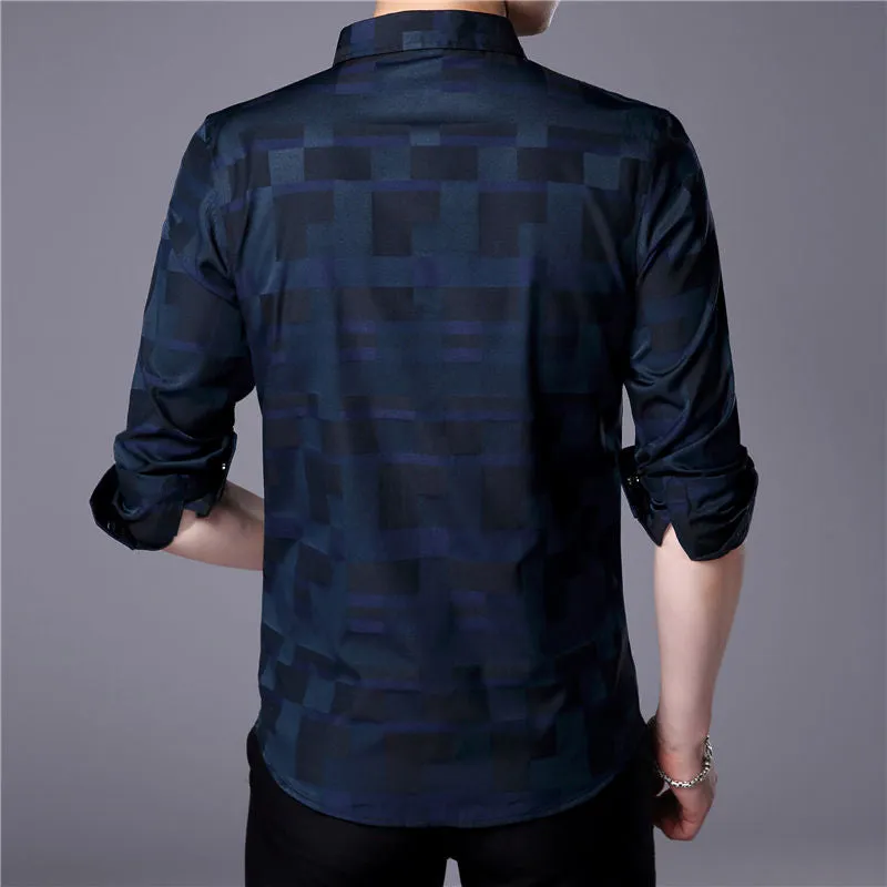 Fashionable Business Style Men Slim Fit Shirt