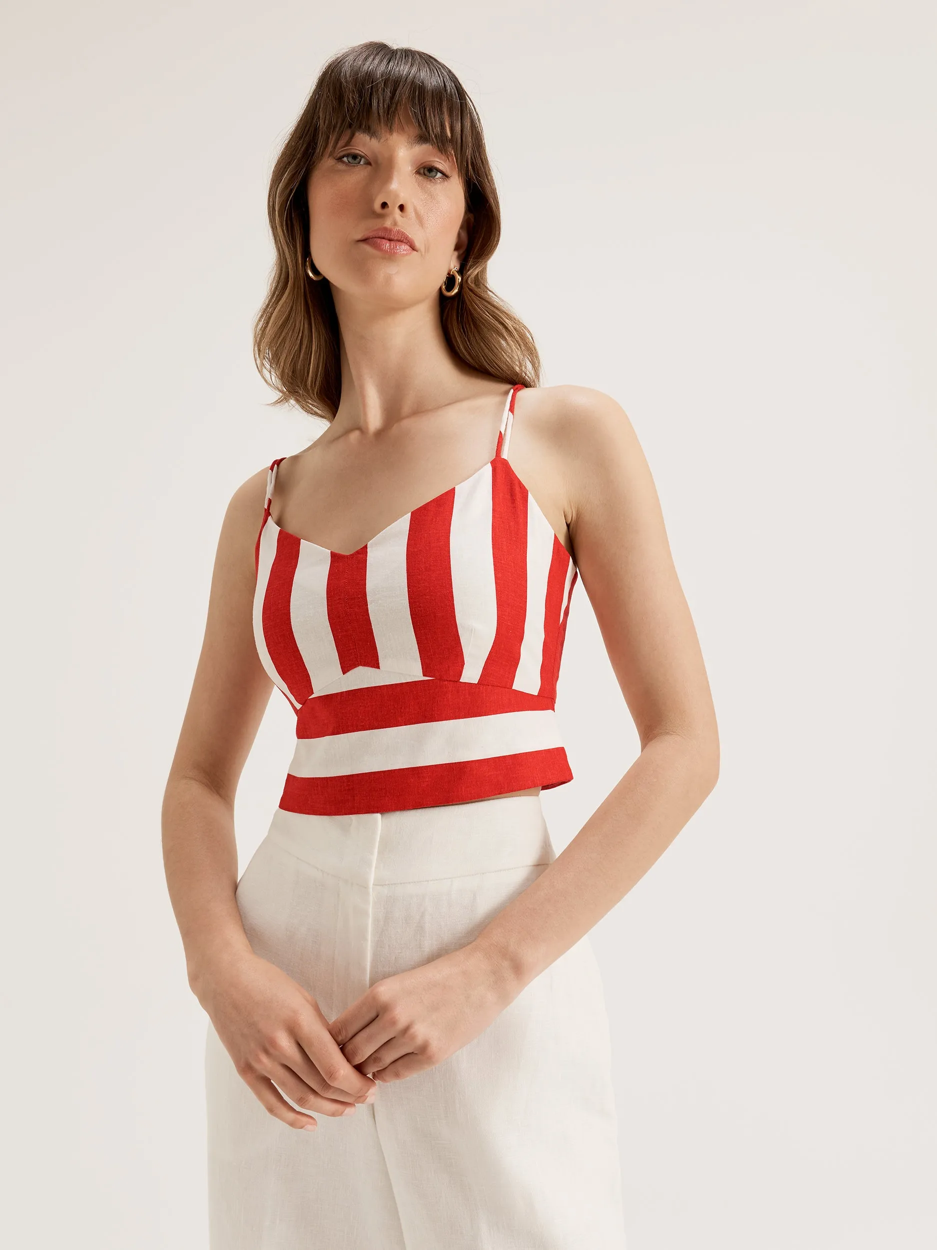 ZipClosure Flamingo Stripe Top