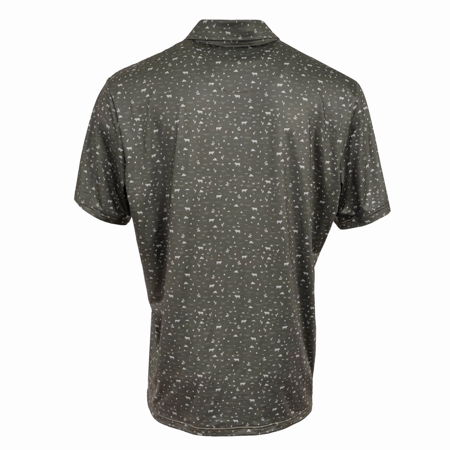 STS Ranchwear Mens Fairway Forest Green/Tan Poly/Spandex S/S Polo Shirt Wedding guest Seamless Shoulder Construction