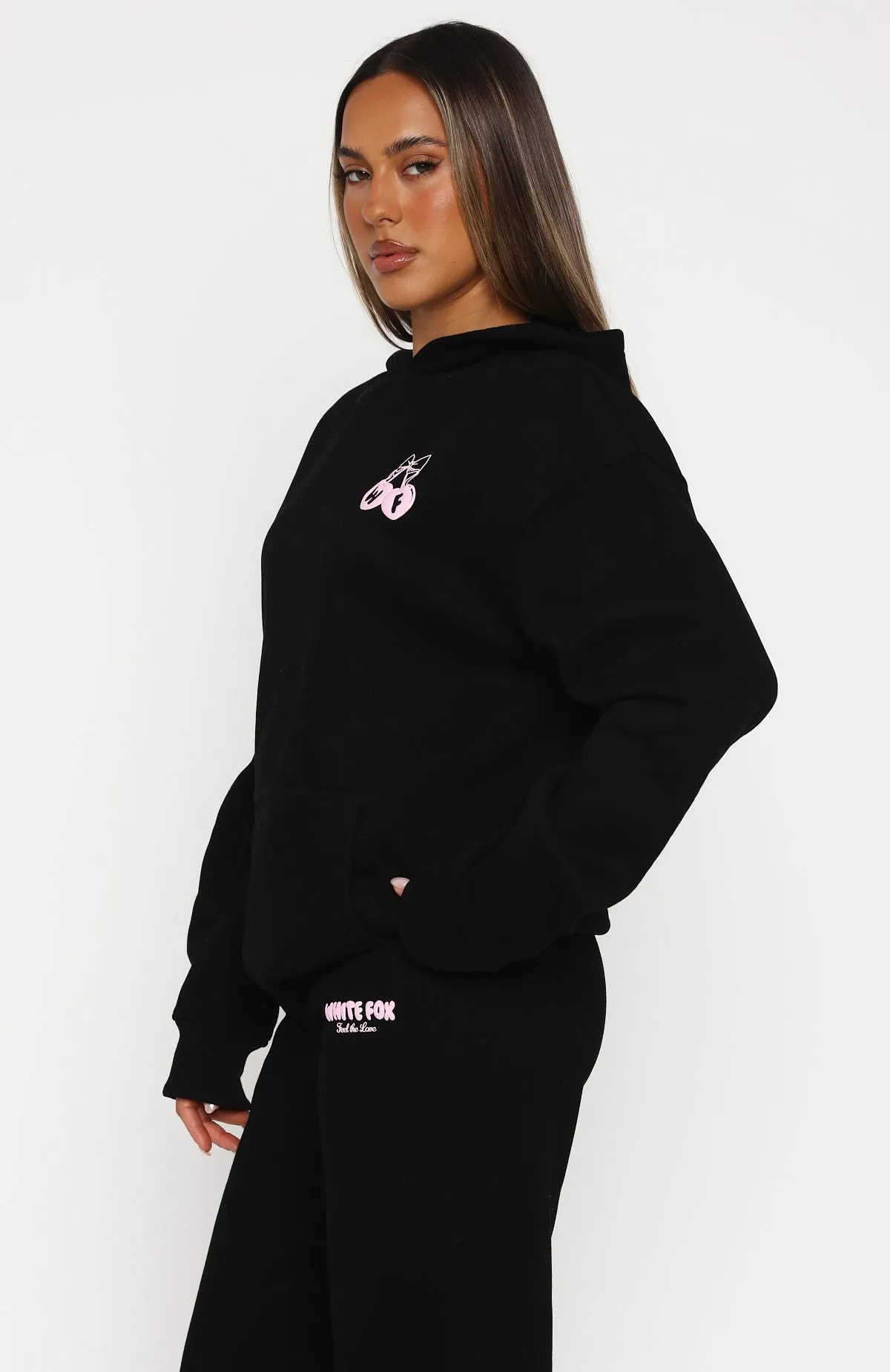 Seam Free Feel The Love Oversized Hoodie Black
