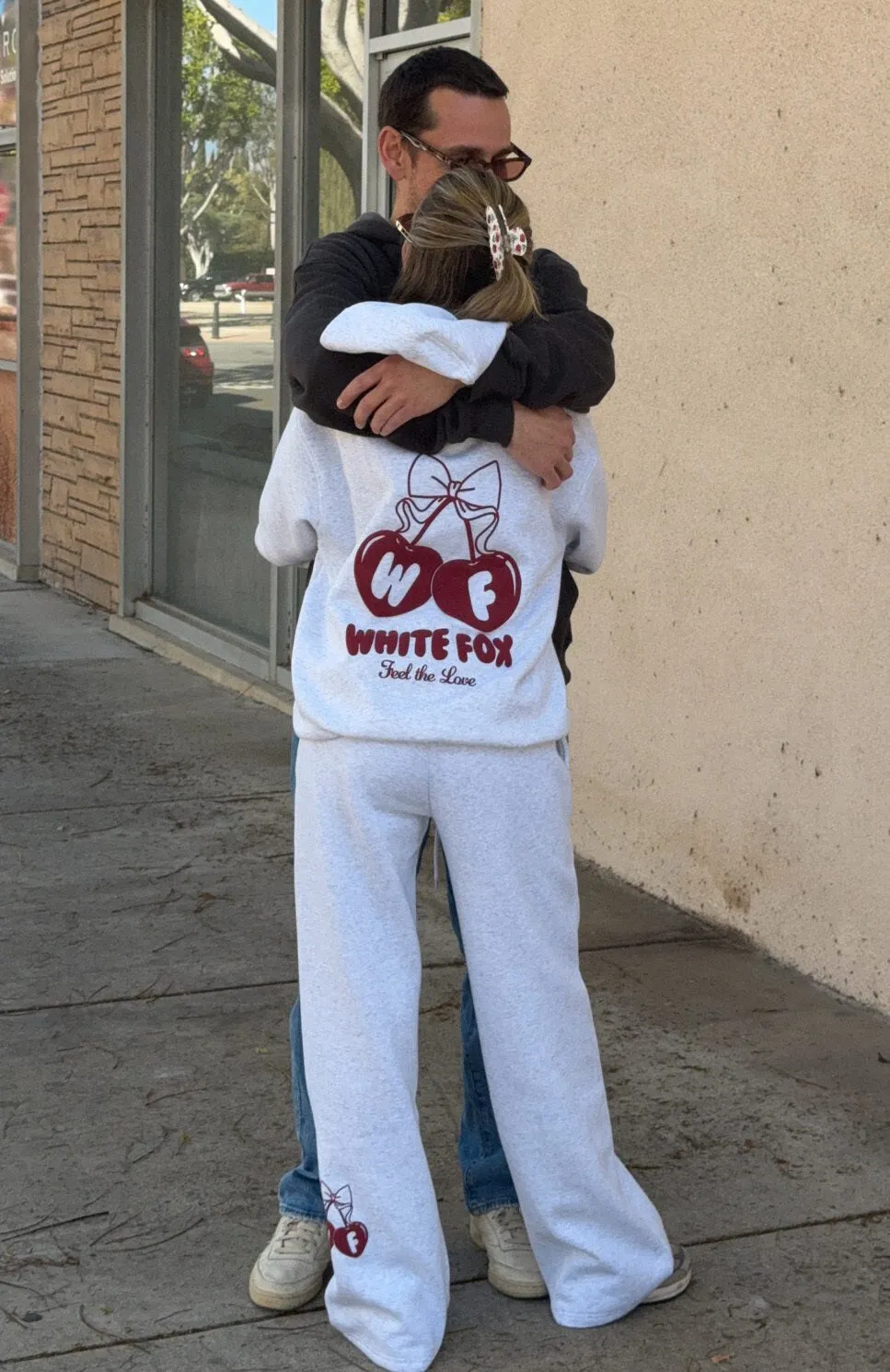 Feel The Love Oversized Hoodie Grey Marle Layered Cuff SoftTouch Material