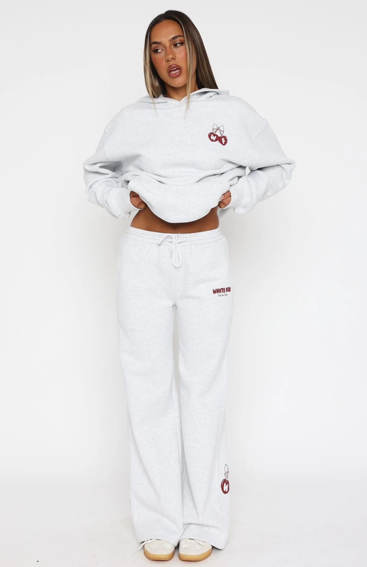 Indoor Comfort Feel The Love Wide Leg Sweatpants Grey Marle