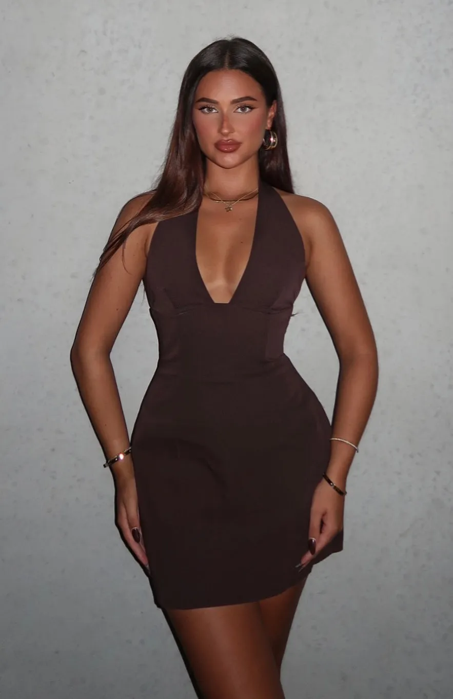Feelings For You Mini Dress Chocolate FadeResistant