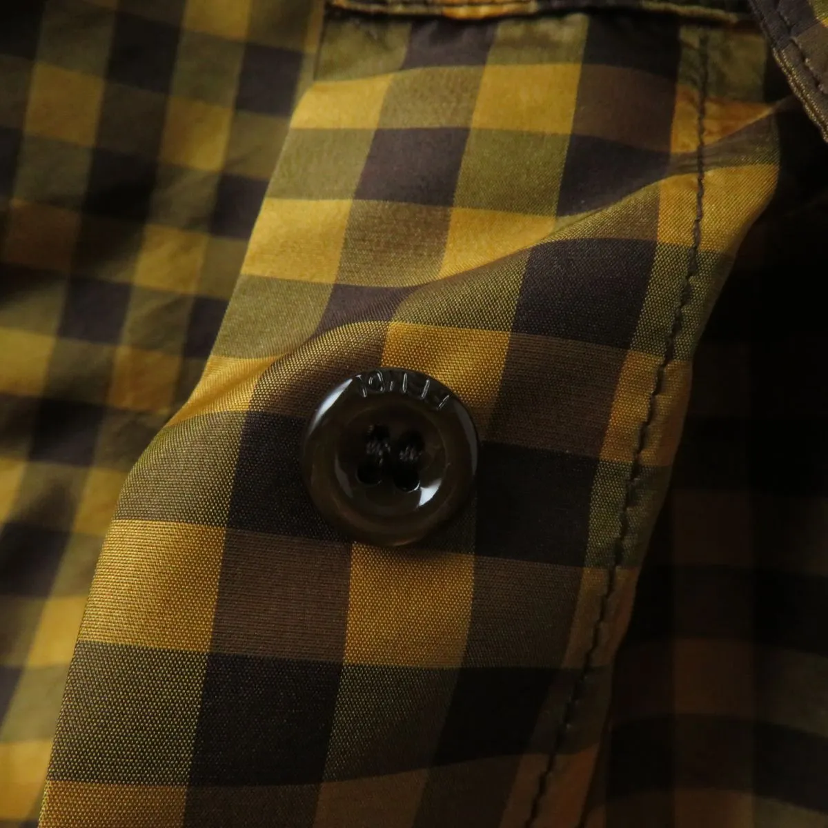 Fendi Silk Gingham Check Long Shirt Dress