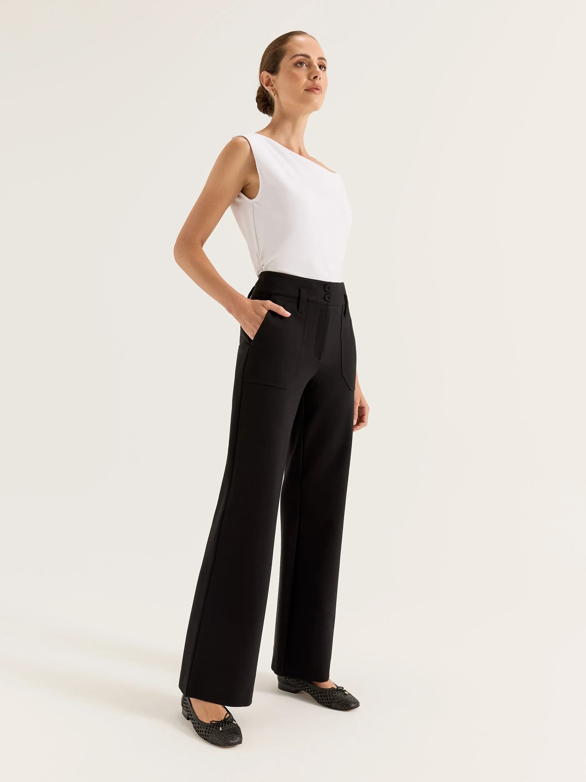 Simple Silhouette Formal Look Fern Ponte Pant