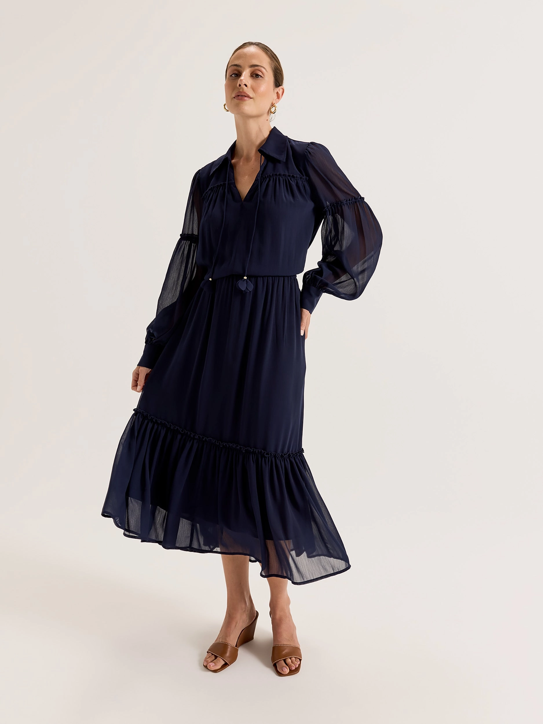 Polished Finish Elegant Flow Fifth Avenue Maxi Dress