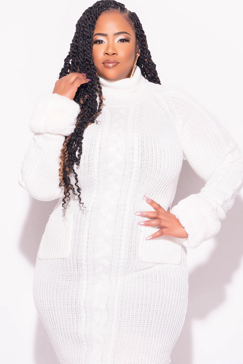 Final Sale Faux Fur Cuffs in White (Shorter Faux Fur) Decorative stitching Thermal Regulating