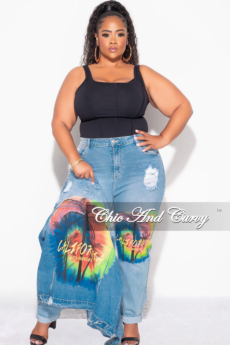 Ergonomic Cut Final Sale Plus Size 2pc California Jacket and Pants Set in Denim