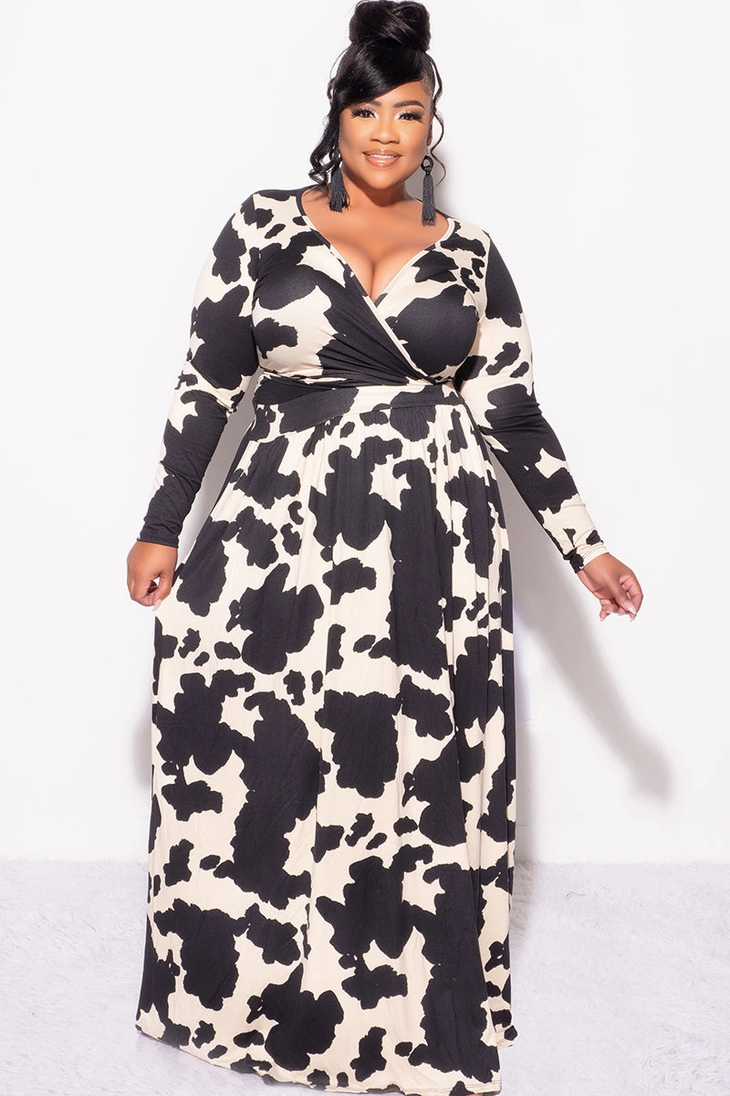 Final Sale Plus Size 2pc Maxi Skirt Set in Black and Tan On The Go