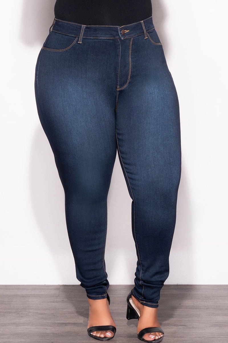 Belt loops Final Sale Plus Size ??Lifting ?? Jeans in Dark Denim