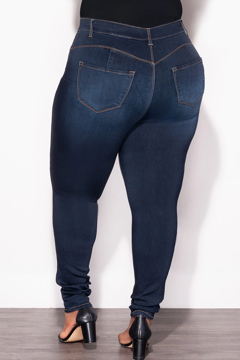 Final Sale Plus Size ??Lifting ?? Jeans in Dark Denim Stretchy Material