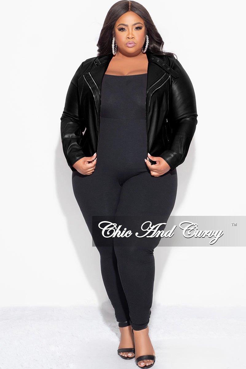 All Day Use Final Sale Plus Size Biker Jacket in Black