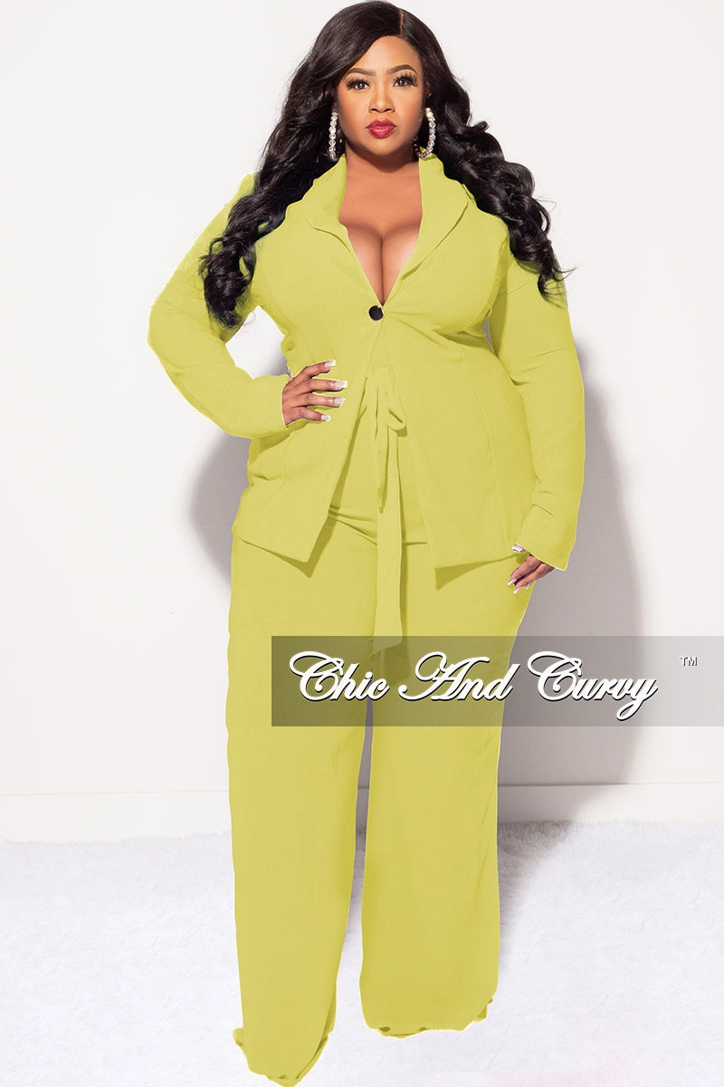 Final Sale Plus Size Blazer 2pc Set in Puce Stain Resistant Weave