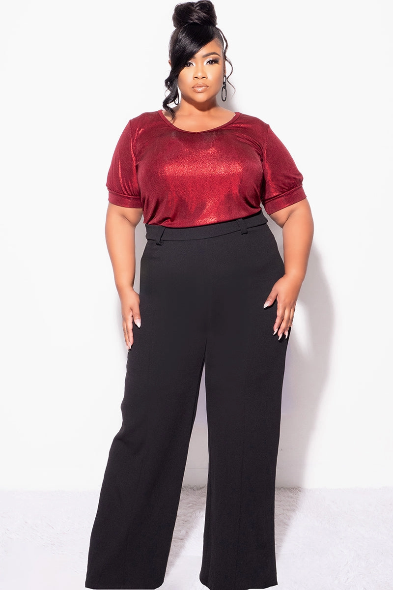 Final Sale Plus Size Blouse in Metallic Red NonChafingEdges