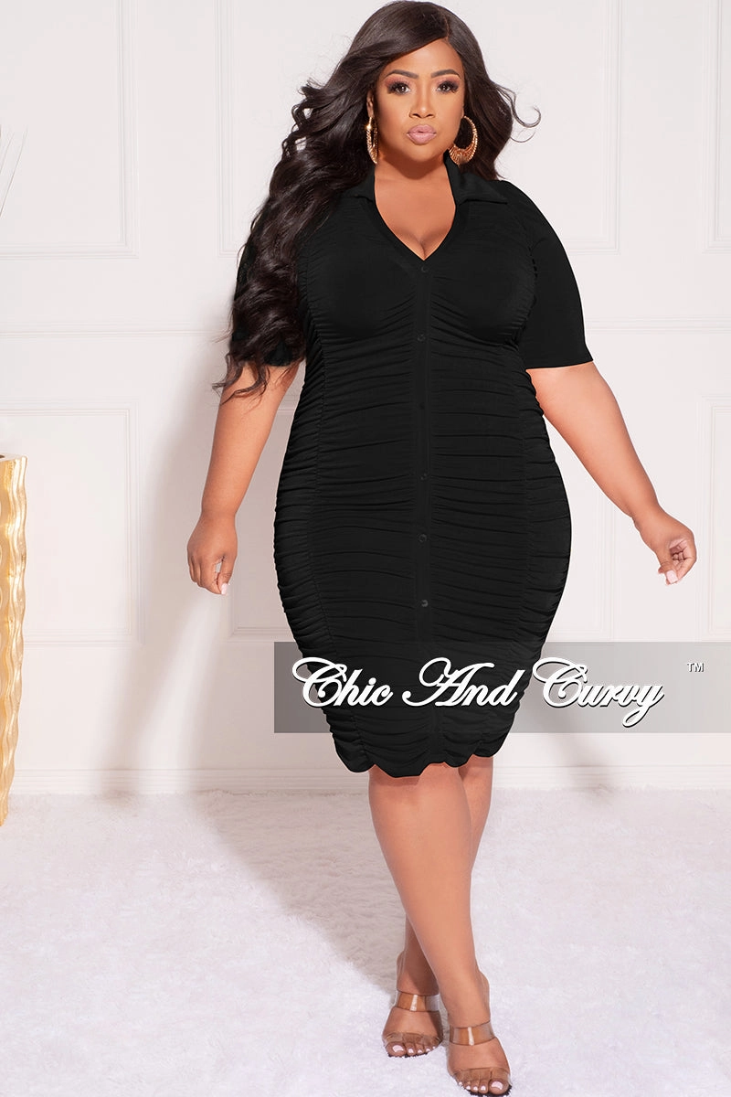 Final Sale Plus Size BodyCon Dress in Black Utility Pockets