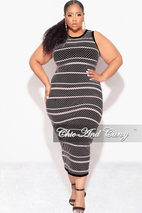Final Sale Plus Size Bodycon Fishnet Dress in Black All terrain